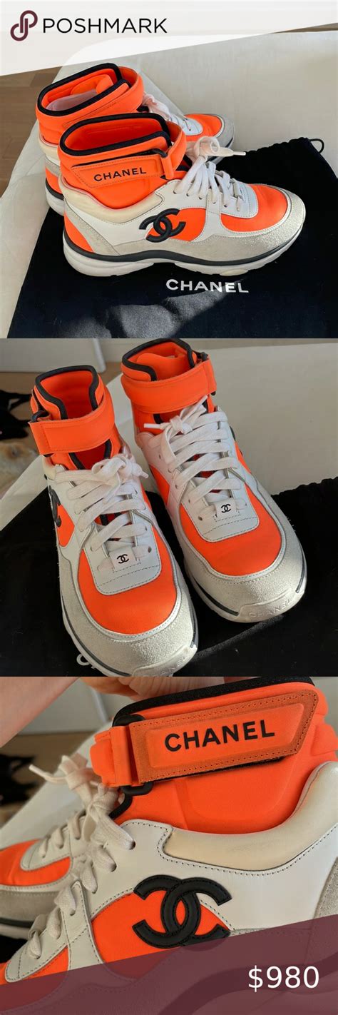 chanel heels 2022|chanel orange high top sneakers.